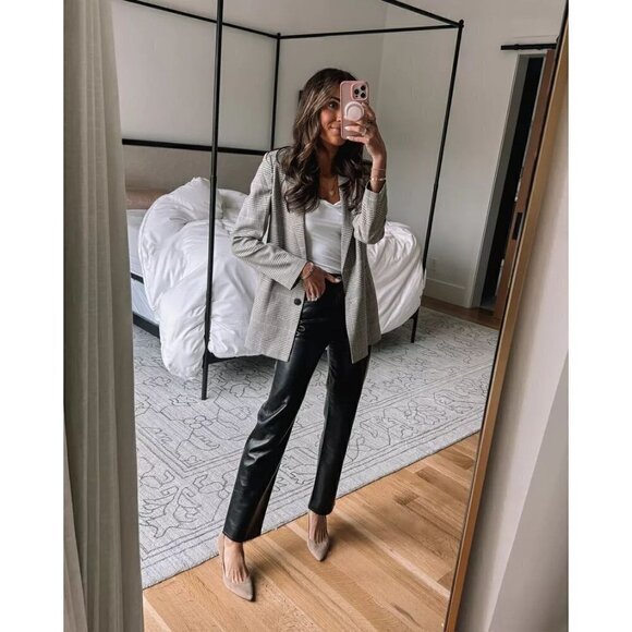 AGOLDE Recycled Leather Fitted 90's in Detox Size US 29 - Picture 3 of 16